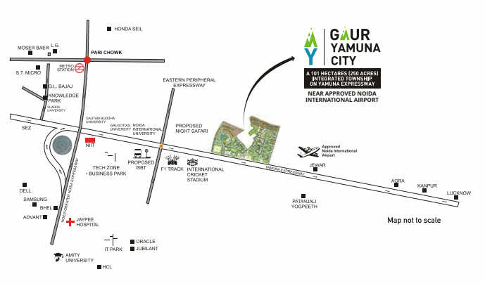 Location of Gaur Yamuna City Galleria