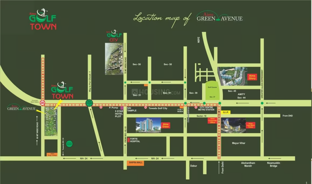 Location of Aims Green Avenue / aims green avenue price list